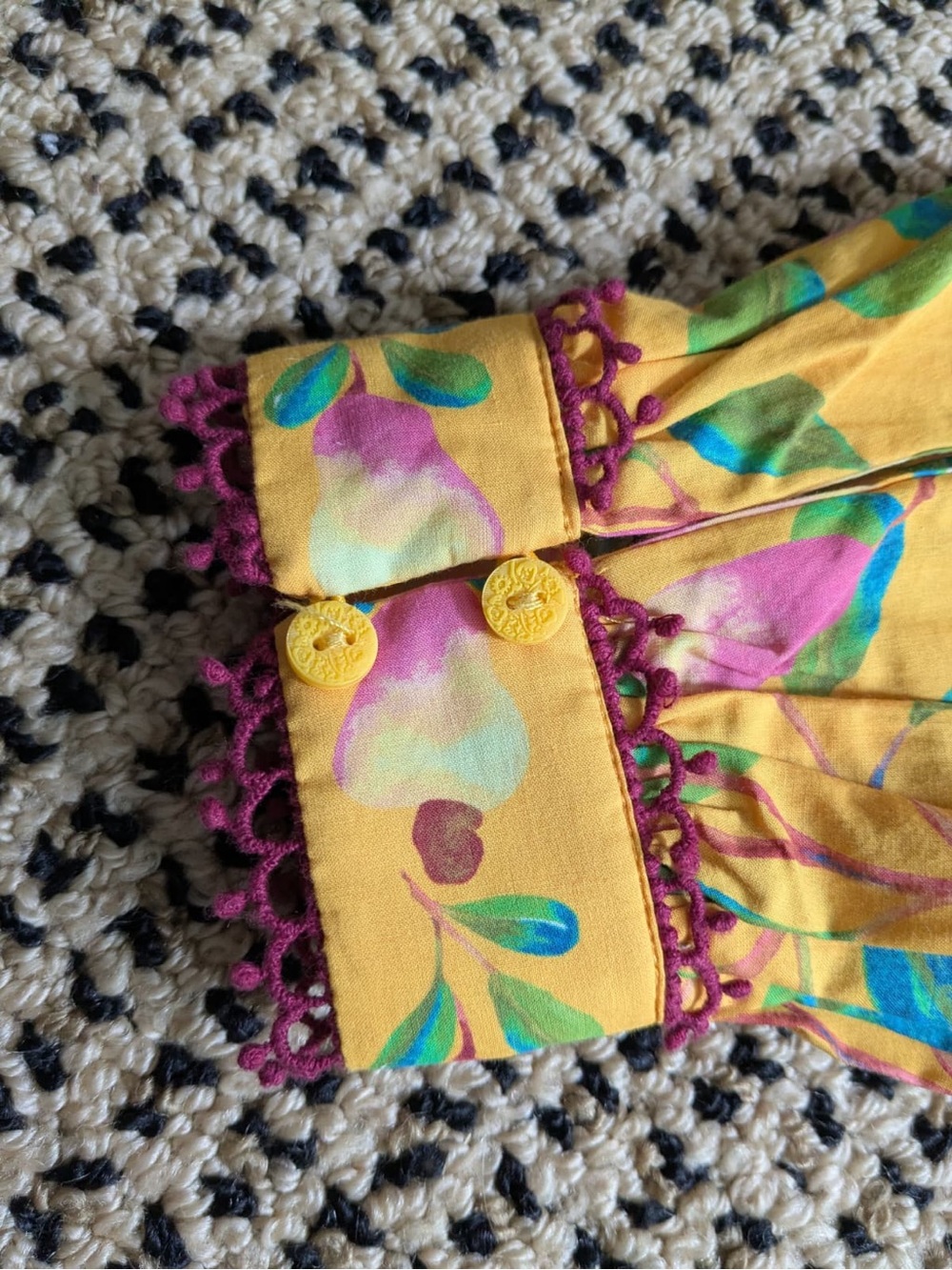 Farm Rio Colorful Floral Blouse with Trim - Picture 5 of 5